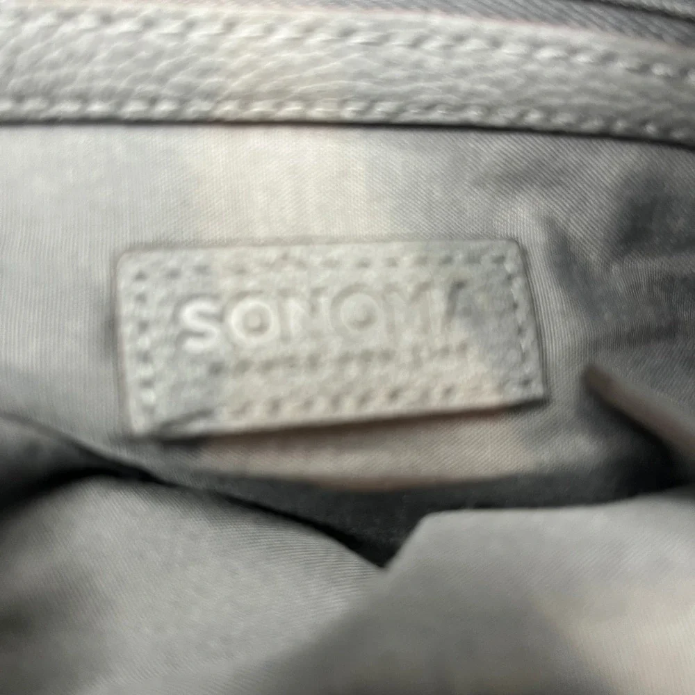 Sonoma Goods For Life Gray Pebbled Faux Leather Crossbody Bag‎ Messenger Purse